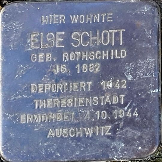 Stolperstein für Else Schott geb. Rothschild
