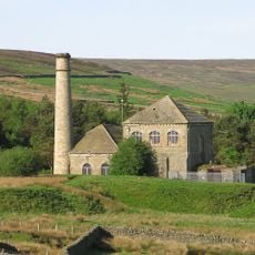 Chimney, Building Abutting And Larger Building  Presser Pumping Station