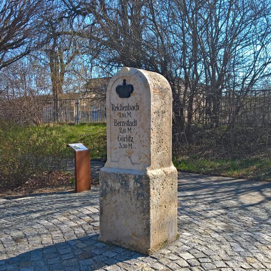 Kgl.-sächs. Postmeilenstein Bahnhof
