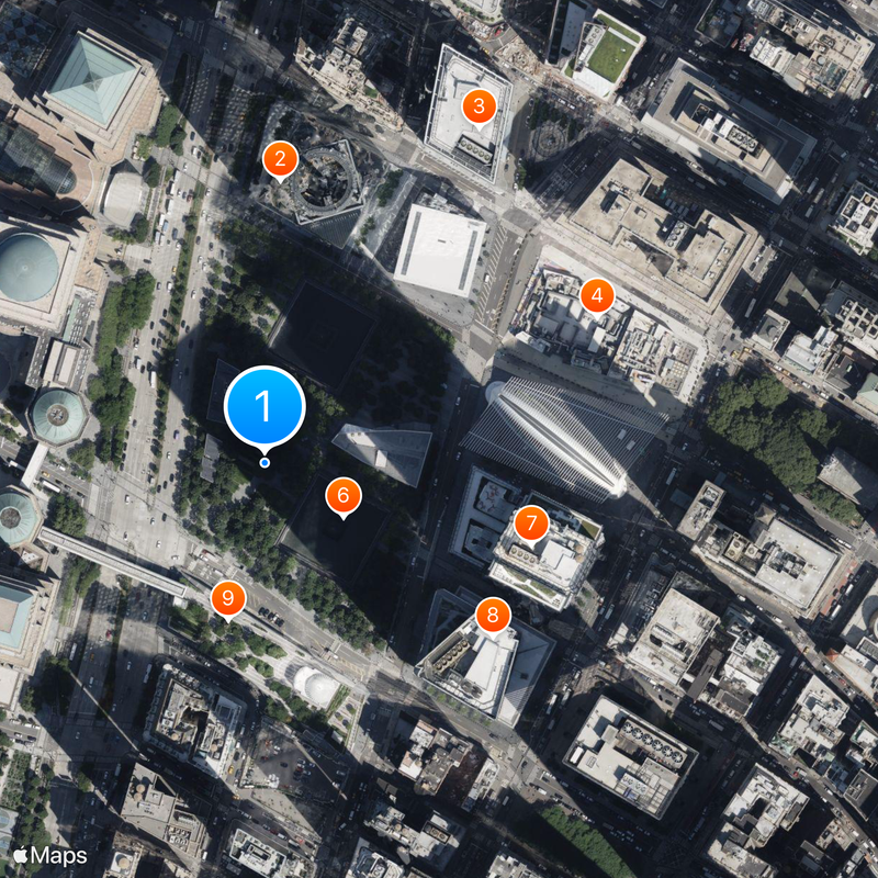 National September 11 Memorial and Museum Karte