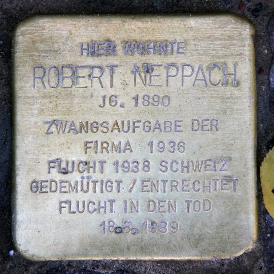 Stolperstein dedicated to Robert Neppach