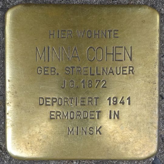 Stolperstein en memoria de Minna Cohen