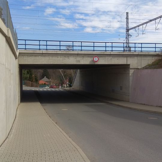Railway bridge over Na Spojce street in Úvaly