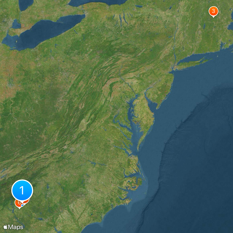 Area code 864 Map