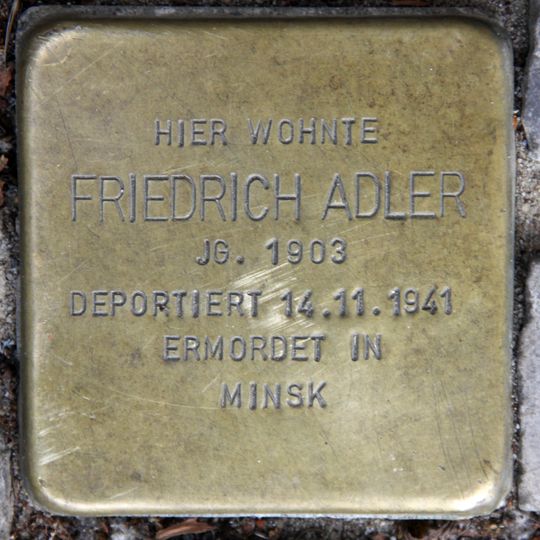 Stolperstein dedicated to Friedrich Adler