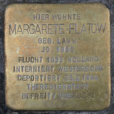 Stolperstein dedicated to Margarete Flatow