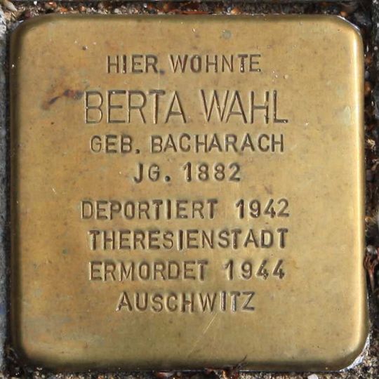 Stolperstein à la mémoire de Berta Wahl