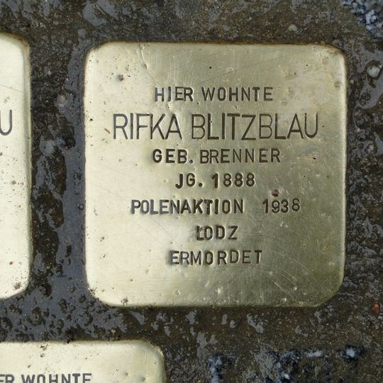 Stolperstein dedicated to Rifka Blitzblau