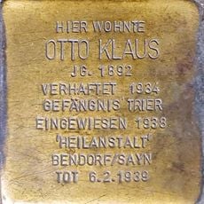 Stolperstein dedicated to Otto Klaus