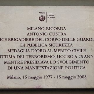 Plaque for Antonio Custra