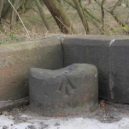 Boundary stone at north end of Golborne Bridge