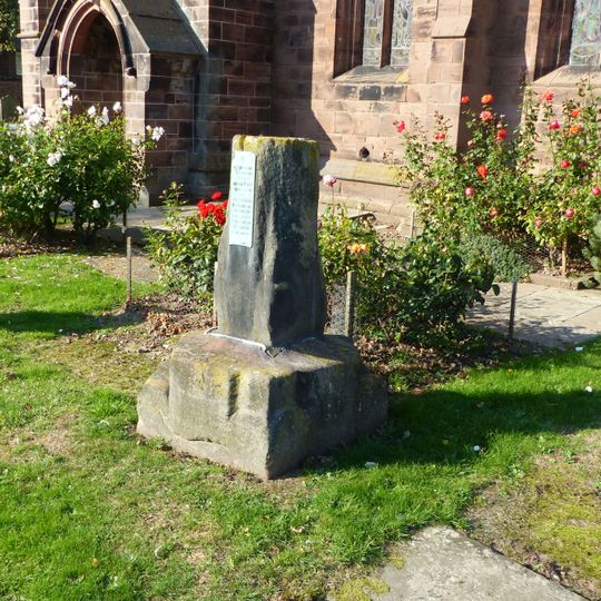 Cross base and shaft in St Helen's churchyard