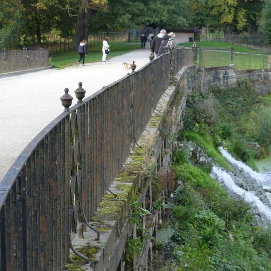 Cascade Bridge and weir in Bretton Park