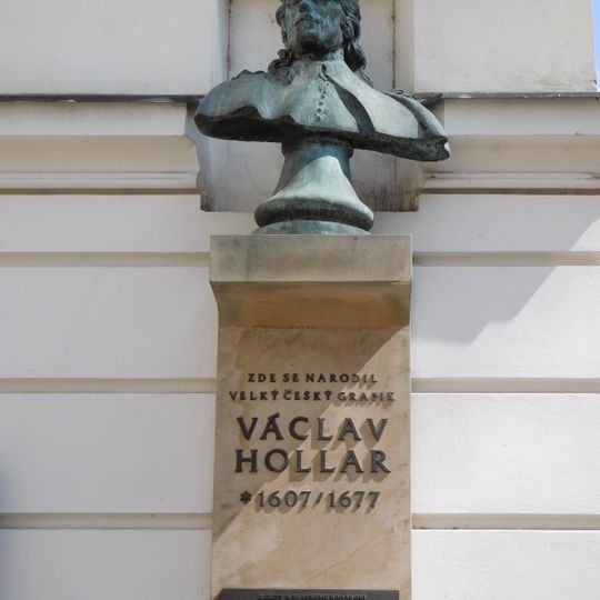 Wenceslaus Hollar memorial plaque and bust