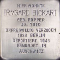 Stolperstein dedicated to Irmgard Bickart