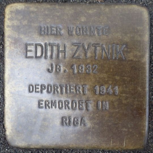 Stolperstein à la mémoire d’Edith Zytnik