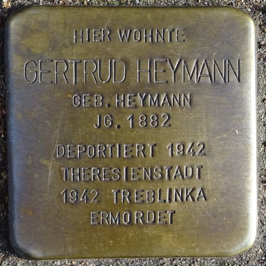 Stolperstein dedicated to Gertrud Heymann