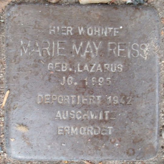 Stolperstein dedicated to Marie May Reiss