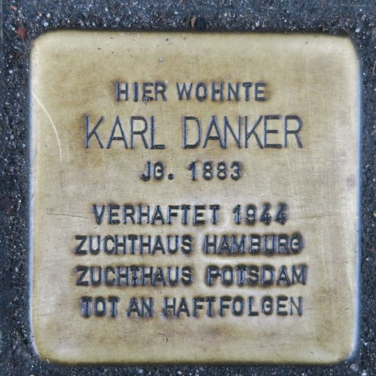 Stolperstein en memoria de Karl Danker