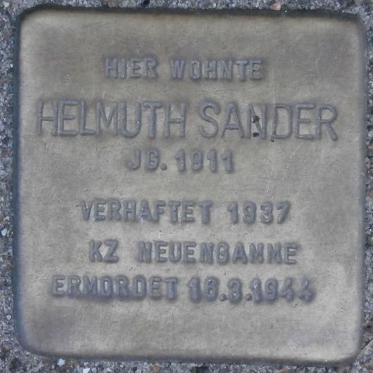 Stolperstein à la mémoire de Helmuth Sander