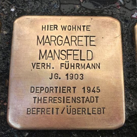 Stolperstein en memoria de Margarete Mansfeld