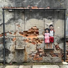"Brother and Sister on a Swing" Mural