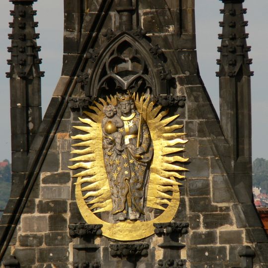 Relief of Madonna and Child on the Church of Our Lady in front of Týn