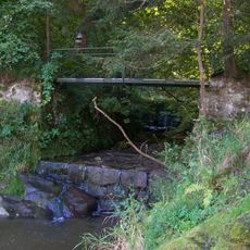 Lávka přes ústí Slapského potoka do Lužnice