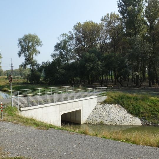 Můstek přes slepé rameno Odry pod Landekem