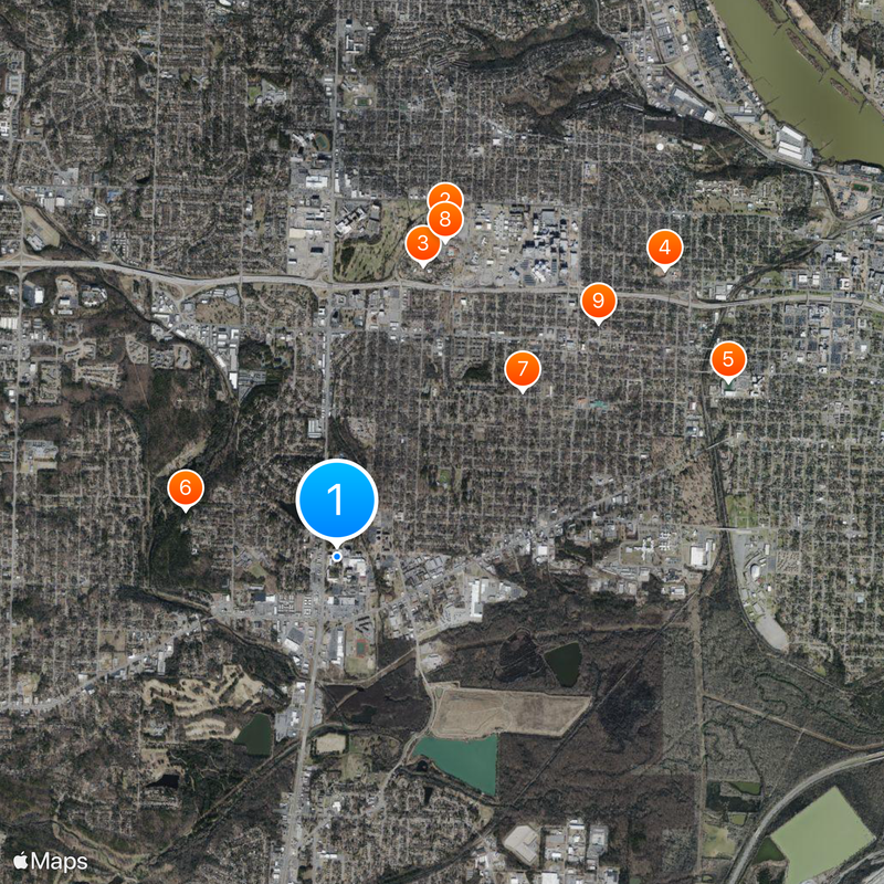 Université de l'Arkansas à Little Rock Carte