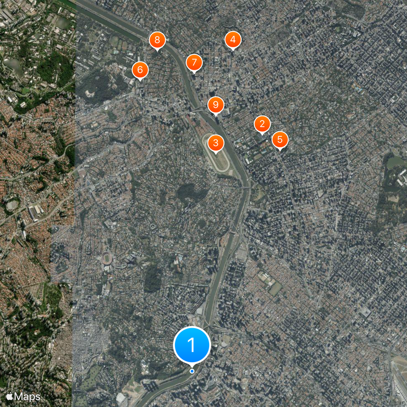 Pinheiros River Map
