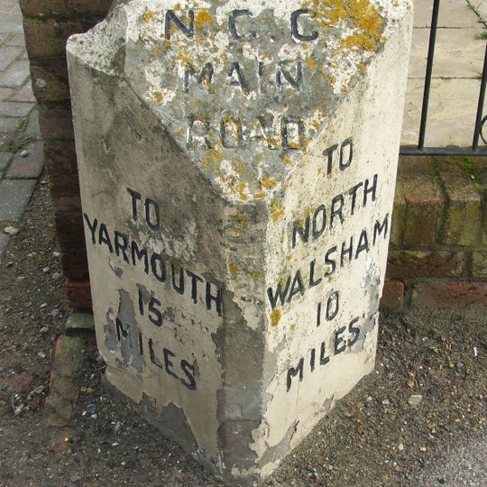 Milestone, Old Yarmouth Road, by Holly Cottage,