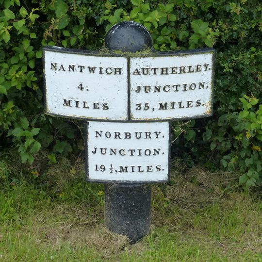 Milepost c 175m south of Mickley Bridge