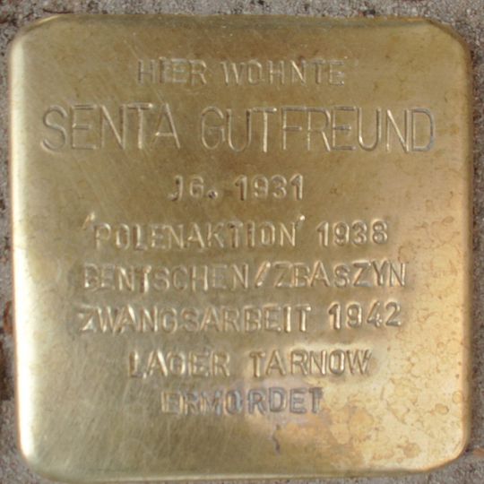 Stolperstein en memoria de Senta Gutfreund