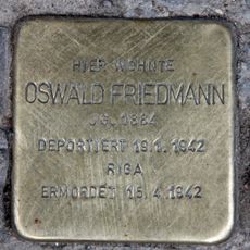 Stolperstein dedicated to Oswald Friedmann