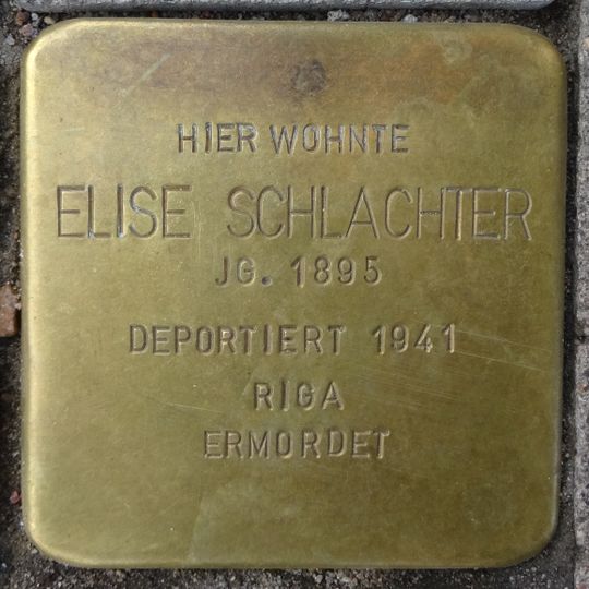Stolperstein en memoria de Elise Schlachter