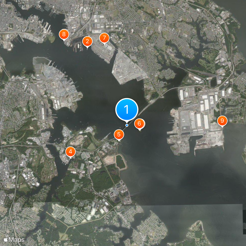 Francis Scott Key Bridge Map
