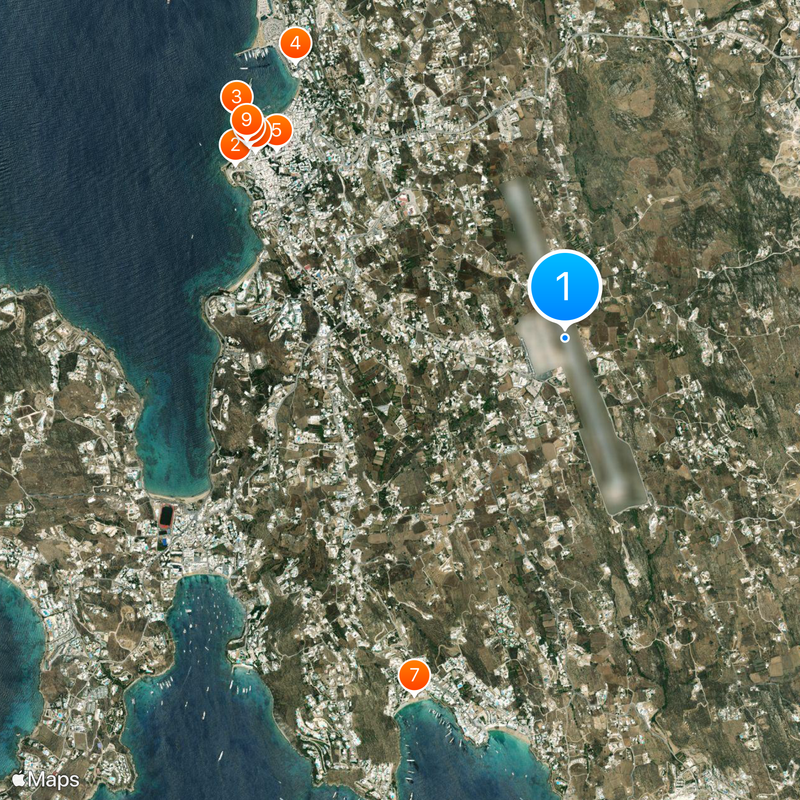 Mykonos National Airport "Manto Mavrogeni" Map