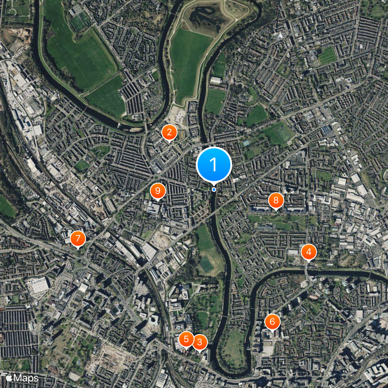 Broughton Suspension Bridge Kaart