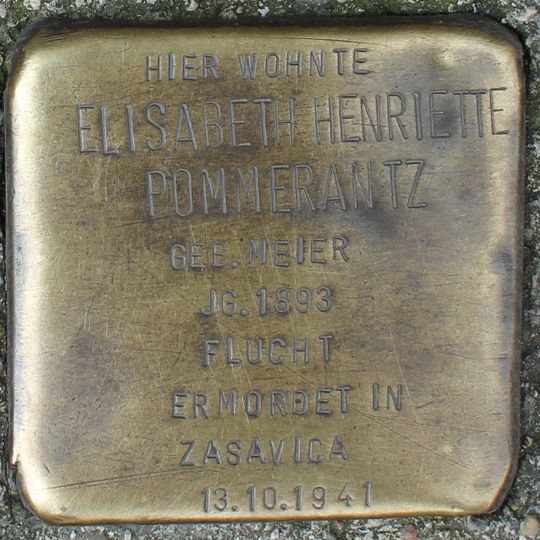 Stolperstein en memoria de Elisabeth Henriette Pommerantz