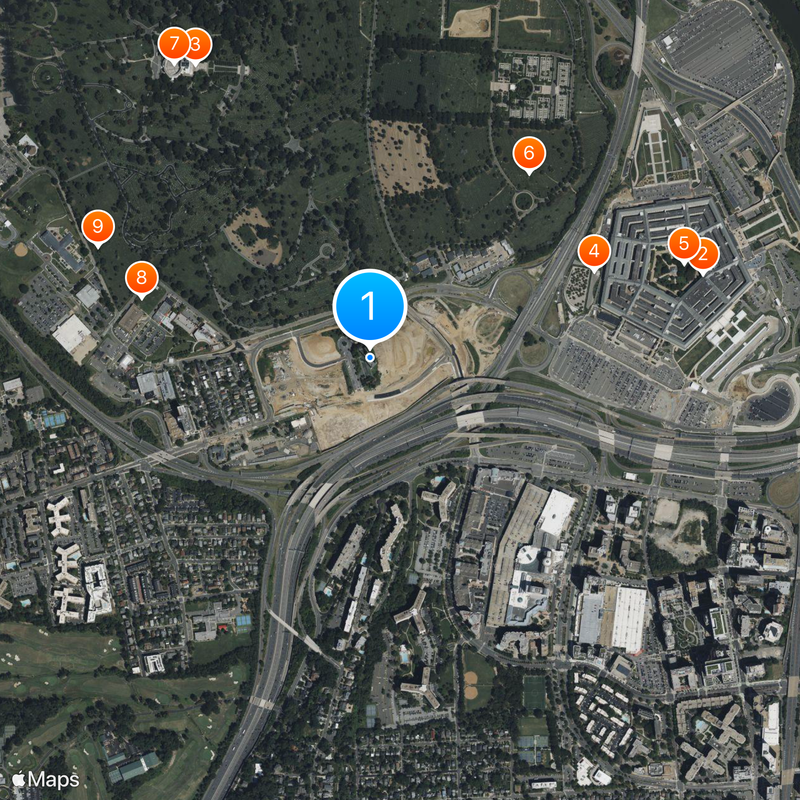 United States Air Force Memorial Mappa