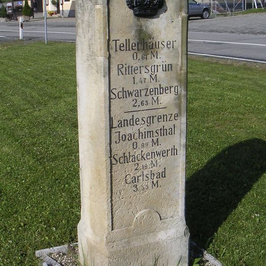 Royal Saxon milestone in Oberwiesenthal