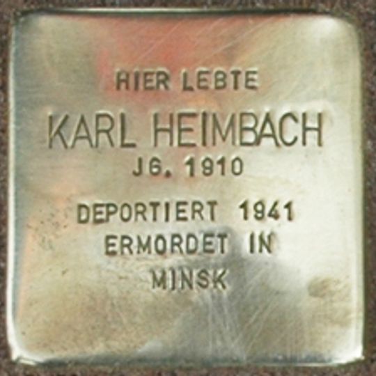 Stolperstein dedicated to Karl Heimbach