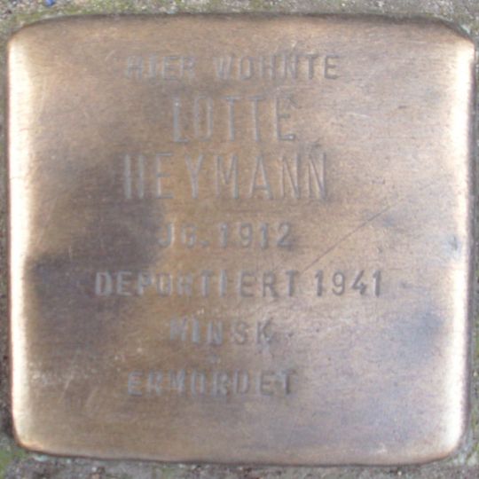 Stolperstein dedicated to Lotte Heymann