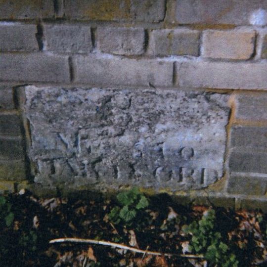Milestone, Vineyard Road, Northaw, on Vineyard Bridge over Hempshill Brook at TL2853302888