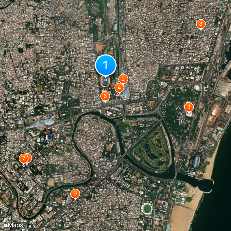 Jawaharlal Nehru Stadium Chennai Map
