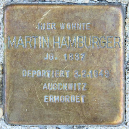 Stolperstein dedicated to Martin Hamburger