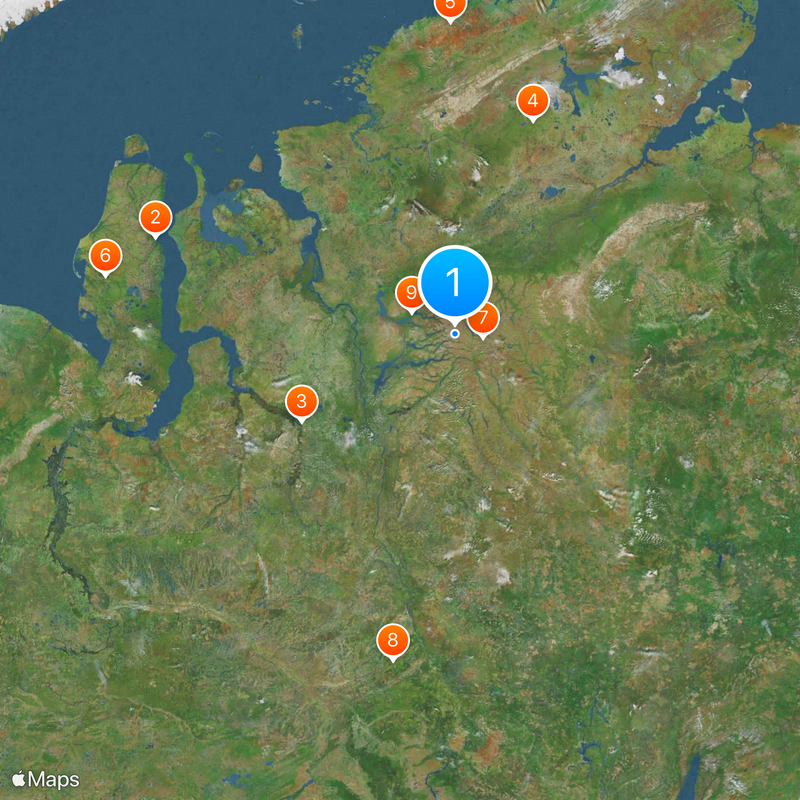 Putorana-Gebirge Karte