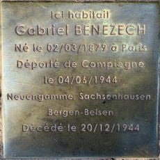 Stolperstein dedicated to Gabriel Benezech