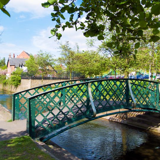 Iron Footbridge Spanning River Lean